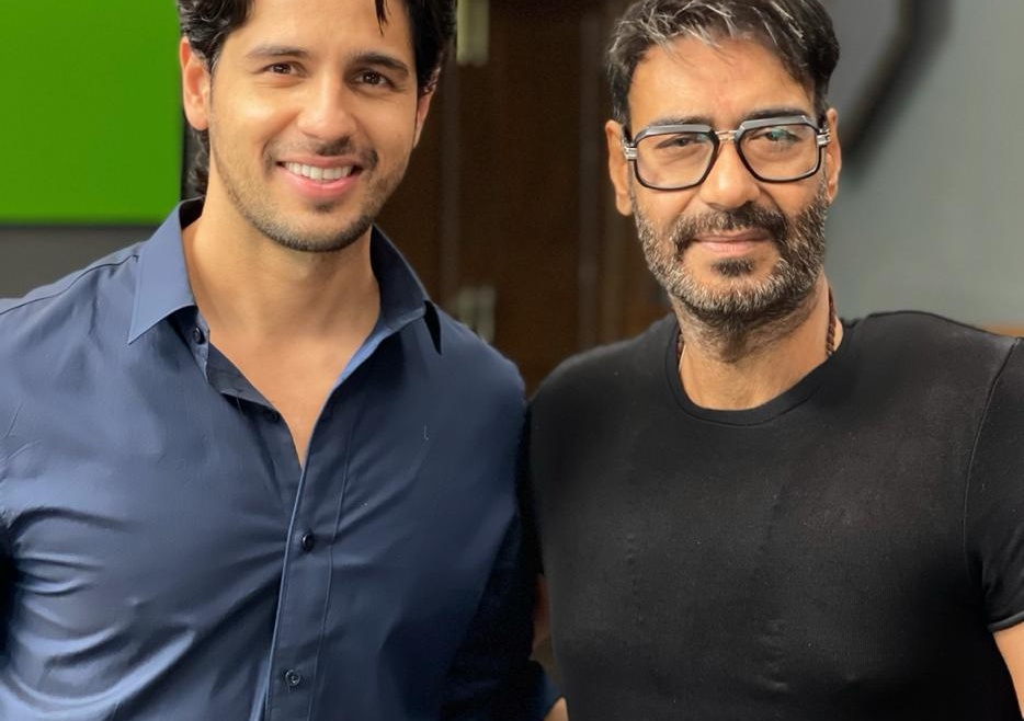 Sidharth Malhotra meets Ajay Devgn on the sets of Mayday