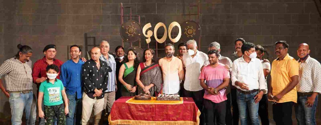 swarajya janani jijamata serial team celebrating 500 episodes