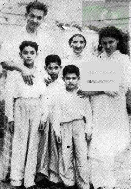 Noor Jehan with Mother, Husband Shaukat Hussain Rizvi, Sons Akbar & Asghar Hussain Rizvi via 